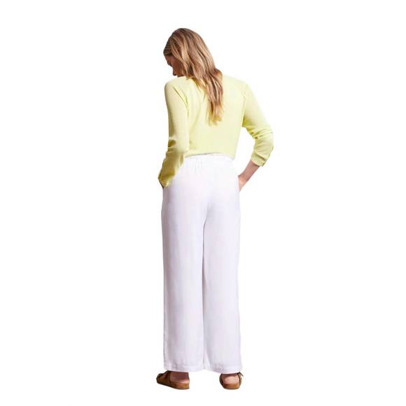 NEW TRIBAL linen pull on pant with buttons in white - Picture 3 of 4